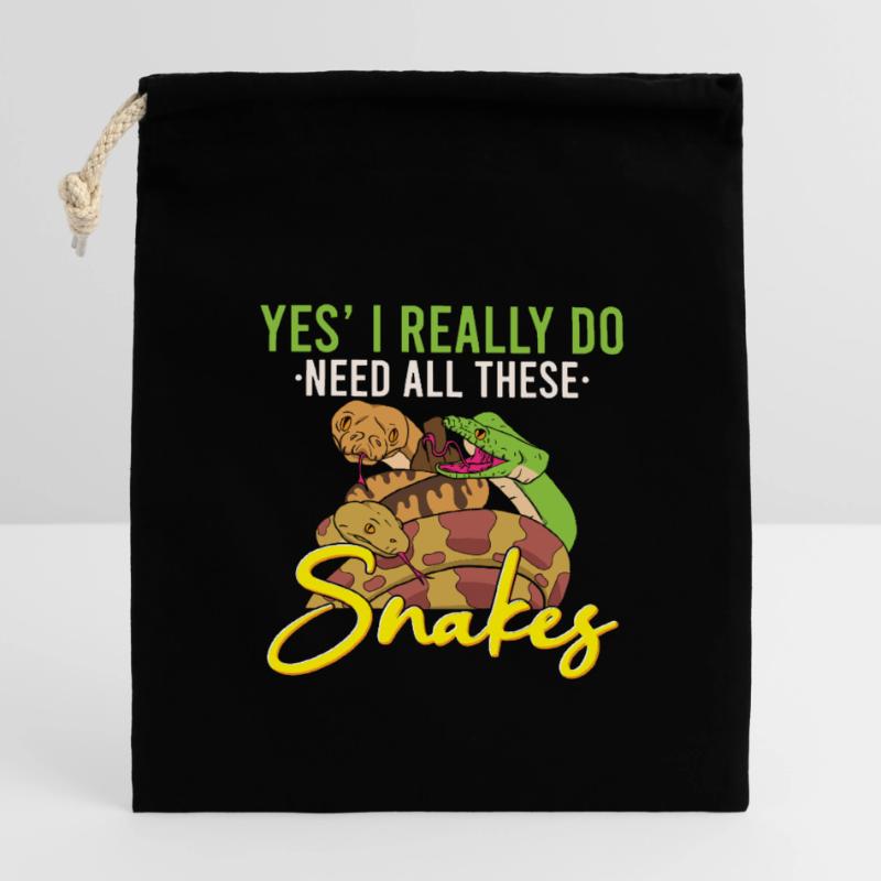 Drôle de serpent python / boa constrictor Sac cadeau en coton avec cordon (14 x 20 cm)