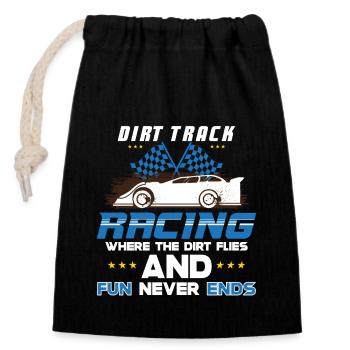Dirt Track Racing Course rapide et sale Course de fans de course - Sac cadeau en coton avec cordon (14 x 20 cm) - noir - Devant