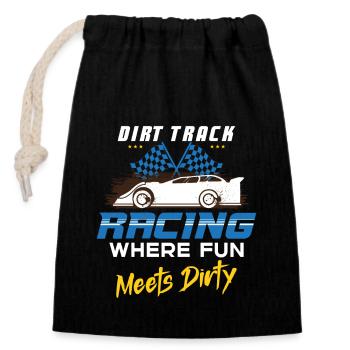 Dirt Track Racing Fast And Dirty Racing Fan Race - Verschließbarer Geschenkbeutel aus Baumwolle (14x20cm) - Schwarz - Vorne