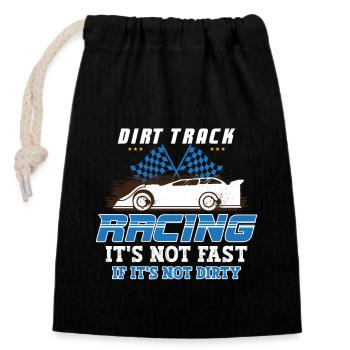 Dirt Track Racing Course rapide et sale Course de fans de course - Sac cadeau en coton avec cordon (14 x 20 cm) - noir - Devant