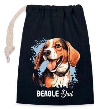 Hund Beagle - Verschließbarer Geschenkbeutel aus Baumwolle (14x20cm) - Navy - Vorne