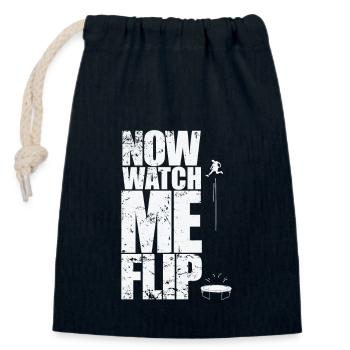 Now watch Me flip trampoline bouncing hobby - Closable cotton gift bag (14x20cm) - navy - Front