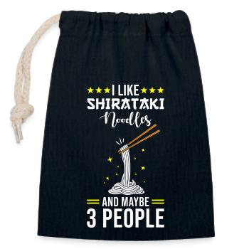 Nouilles Shiritaki - Sac cadeau en coton avec cordon (14 x 20 cm) - bleu marine - Devant