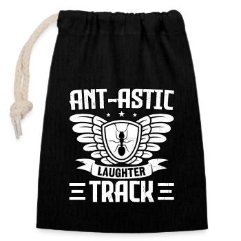 Ant-astic laughter track - Verschließbarer Geschenkbeutel aus Baumwolle (14x20cm) - Schwarz - Vorne
