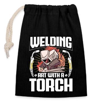 Welding Art Torch Arc Welding Welding - Closable cotton gift bag (14x20cm) - black - Front