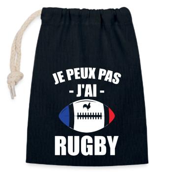 Maillot equipe de france rugby - Sac cadeau en coton avec cordon (14 x 20 cm) - bleu marine - Devant
