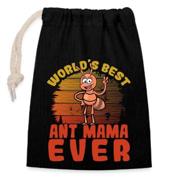 World's best mother ever - Closable cotton gift bag (14x20cm) - black - Front