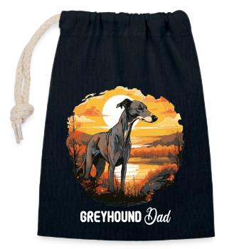 Hund Greyhound - Verschließbarer Geschenkbeutel aus Baumwolle (14x20cm) - Navy - Vorne