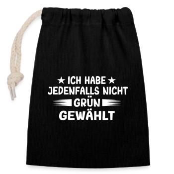 Nicht grün gewählt - Die Grünen abwählen Baerbock - Verschließbarer Geschenkbeutel aus Baumwolle (14x20cm) - Schwarz - Vorne