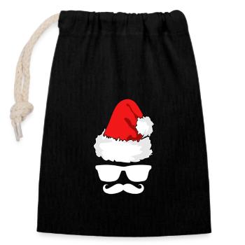 Joyeux Noël - Sac cadeau en coton avec cordon (14 x 20 cm) - noir - Devant