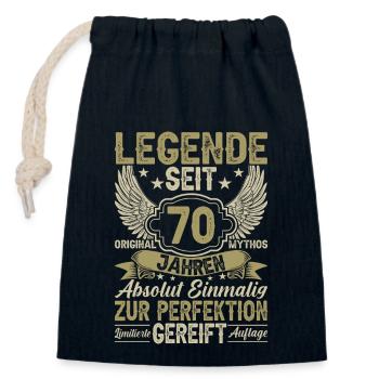 70 Jahre Vintage Legende - Verschließbarer Geschenkbeutel aus Baumwolle (14x20cm) - Navy - Vorne