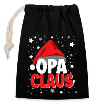 Grand-père Noël - Sac cadeau en coton avec cordon (14 x 20 cm) - noir - Devant