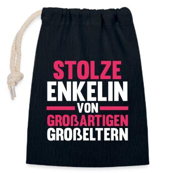 Opa Oma Enkelkind Enkelin - Verschließbarer Geschenkbeutel aus Baumwolle (14x20cm) - Navy - Vorne