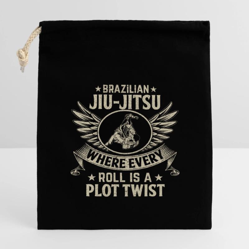 Brazilian Jiu-Jitsu where every roll is a plot Closable cotton gift bag (14x20cm)