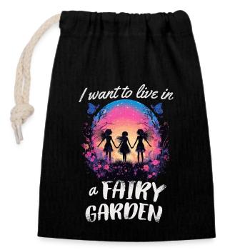 Garden Garden Plants Landscaper Funny - Closable cotton gift bag (14x20cm) - black - Front