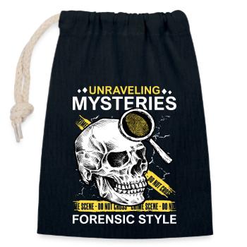 Pathologist, Forensic Expert, Crime Scene Analyst - Closable cotton gift bag (14x20cm) - navy - Front