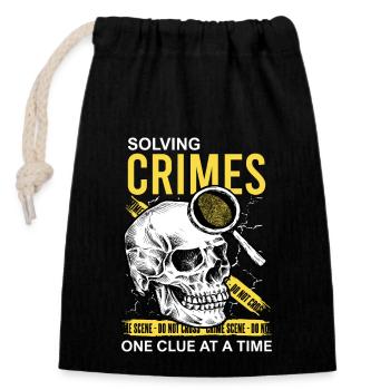 Pathologist, Forensic Expert, Crime Scene Analyst - Closable cotton gift bag (14x20cm) - black - Front