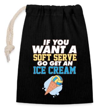 Volleyball If You Want A Soft Serve Go Get An Ice - Verschließbarer Geschenkbeutel aus Baumwolle (14x20cm) - Schwarz - Vorne