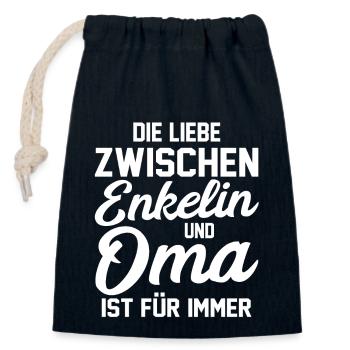 Opa Großmutter Enkelkind Enkelin - Verschließbarer Geschenkbeutel aus Baumwolle (14x20cm) - Navy - Vorne