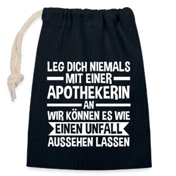 Apotheke Pharmazie Mediziner Apothekerin - Verschließbarer Geschenkbeutel aus Baumwolle (14x20cm) - Navy - Vorne