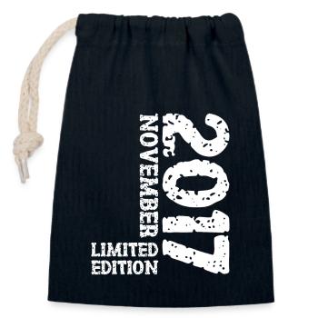 2017 Novembre Édition Limitée 6ème Anniversaire Décoration - Sac cadeau en coton avec cordon (14 x 20 cm) - bleu marine - Devant