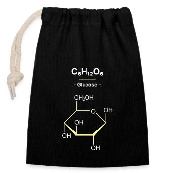 Glucose Chemical Formula C6H15O6 - Closable cotton gift bag (14x20cm) - black - Front
