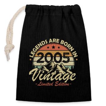 Les Légendes Sont Nées En 2005 Vintage Cadeau - Sac cadeau en coton avec cordon (14 x 20 cm) - noir - Devant