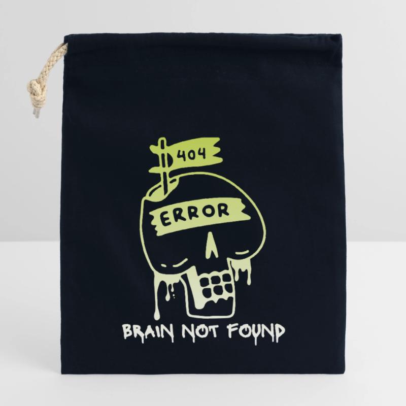 404-html error, Computer Nerd, No-Brain Spruch Verschließbarer Geschenkbeutel aus Baumwolle (14x20cm)