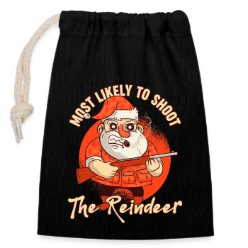 Dabbing Christmas Offensive Rude Xmas - Closable cotton gift bag (14x20cm) - black - Front