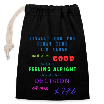 I'm good - Closable cotton gift bag (14x20cm) - black - Front