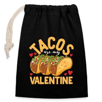 Tacos Are My Valentine Niedlich Valentinstag - Closable cotton gift bag (14x20cm) - black - Front