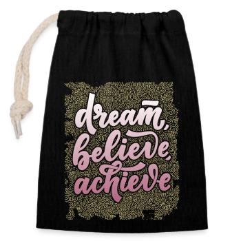 Karriere Traum, lustiger Spruch, Motivation - Verschließbarer Geschenkbeutel aus Baumwolle (14x20cm) - Schwarz - Vorne