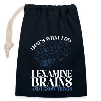 Neurology, Nurse, Brain, Neurologist - Closable cotton gift bag (14x20cm) - navy - Front
