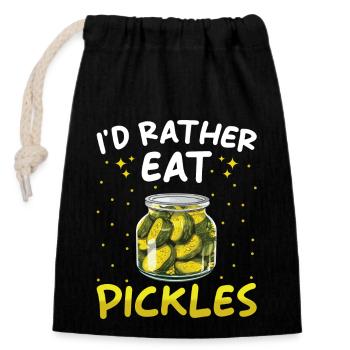 Pickles Lover concombre mariné cadeau - Sac cadeau en coton avec cordon (14 x 20 cm) - noir - Devant