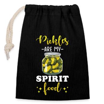 Pickles Lover concombre mariné cadeau - Sac cadeau en coton avec cordon (14 x 20 cm) - noir - Devant