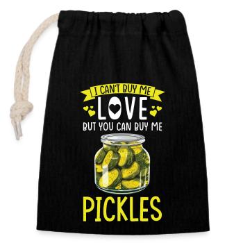Pickles Lover concombre mariné cadeau - Sac cadeau en coton avec cordon (14 x 20 cm) - noir - Devant