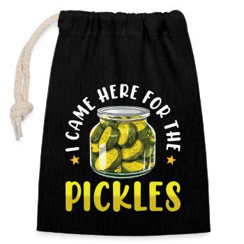 Pickles Lover concombre mariné cadeau - Sac cadeau en coton avec cordon (14 x 20 cm) - noir - Devant