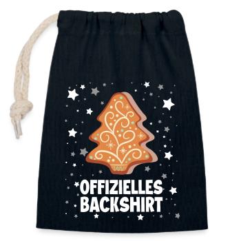 Offizielles Backshirt - Verschließbarer Geschenkbeutel aus Baumwolle (14x20cm) - Navy - Vorne