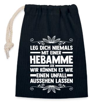 Geburtshelferin Hebamme - Verschließbarer Geschenkbeutel aus Baumwolle (14x20cm) - Navy - Vorne