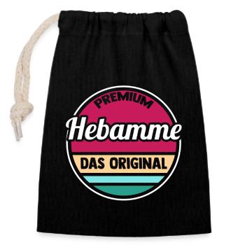Geburtshelferin Hebamme - Verschließbarer Geschenkbeutel aus Baumwolle (14x20cm) - Schwarz - Vorne