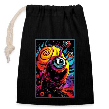 Die atomare Alien Säure Schnecke - Verschließbarer Geschenkbeutel aus Baumwolle (14x20cm) - Schwarz - Vorne
