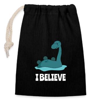 Nessie Monster from Loch Ness Monsters - Closable cotton gift bag (14x20cm) - black - Front