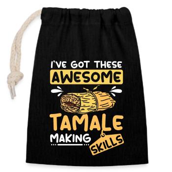 J’ai ces compétences impressionnantes en matière de fabrication de tamale - Sac cadeau en coton avec cordon (14 x 20 cm) - noir - Devant
