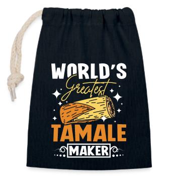 Le plus grand fabricant de tamale au monde - Sac cadeau en coton avec cordon (14 x 20 cm) - bleu marine - Devant