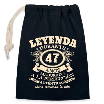 47. Geburtstag: Vintage-Legende - Verschließbarer Geschenkbeutel aus Baumwolle (14x20cm) - Navy - Vorne