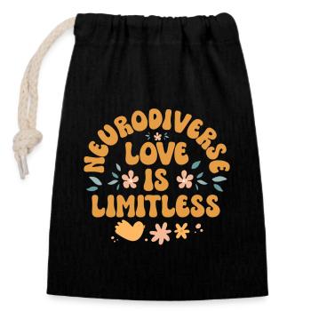 Neurodiverse Marriage Inclusive Love Couple - Closable cotton gift bag (14x20cm) - black - Front
