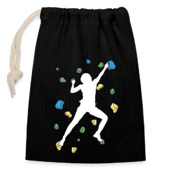 Bloc Bloc Escalade de bloc Bloc Bloc Bloc - Sac cadeau en coton avec cordon (14 x 20 cm) - noir - Devant