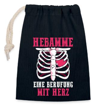 Geburtshelferin Hebamme - Verschließbarer Geschenkbeutel aus Baumwolle (14x20cm) - Navy - Vorne