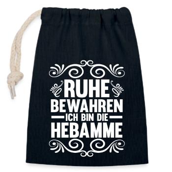 Geburtshelferin Hebamme - Verschließbarer Geschenkbeutel aus Baumwolle (14x20cm) - Navy - Vorne