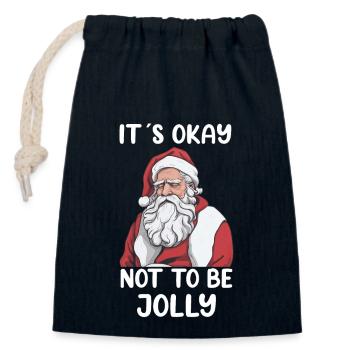 Mental Health Christmas Anti-Christmas - Closable cotton gift bag (14x20cm) - navy - Front